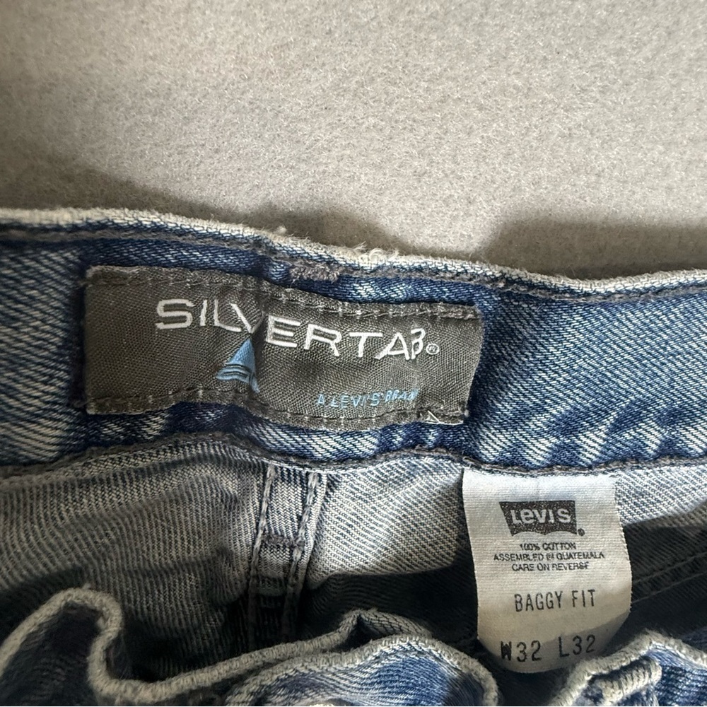 Vintage Levis SilverTab Jeans Mens 32x32 Blue Baggy Fit Skater Denim Hip Hop Y2K - Picture 4 of 10